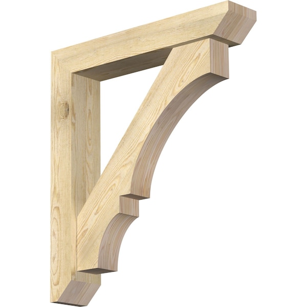Ekena Millwork Balboa Slat Rough Sawn Bracket w/ Offset Brace, Douglas Fir, 6"W x 32"D x 36"H BKT0604X32X36BOA06RDF - main